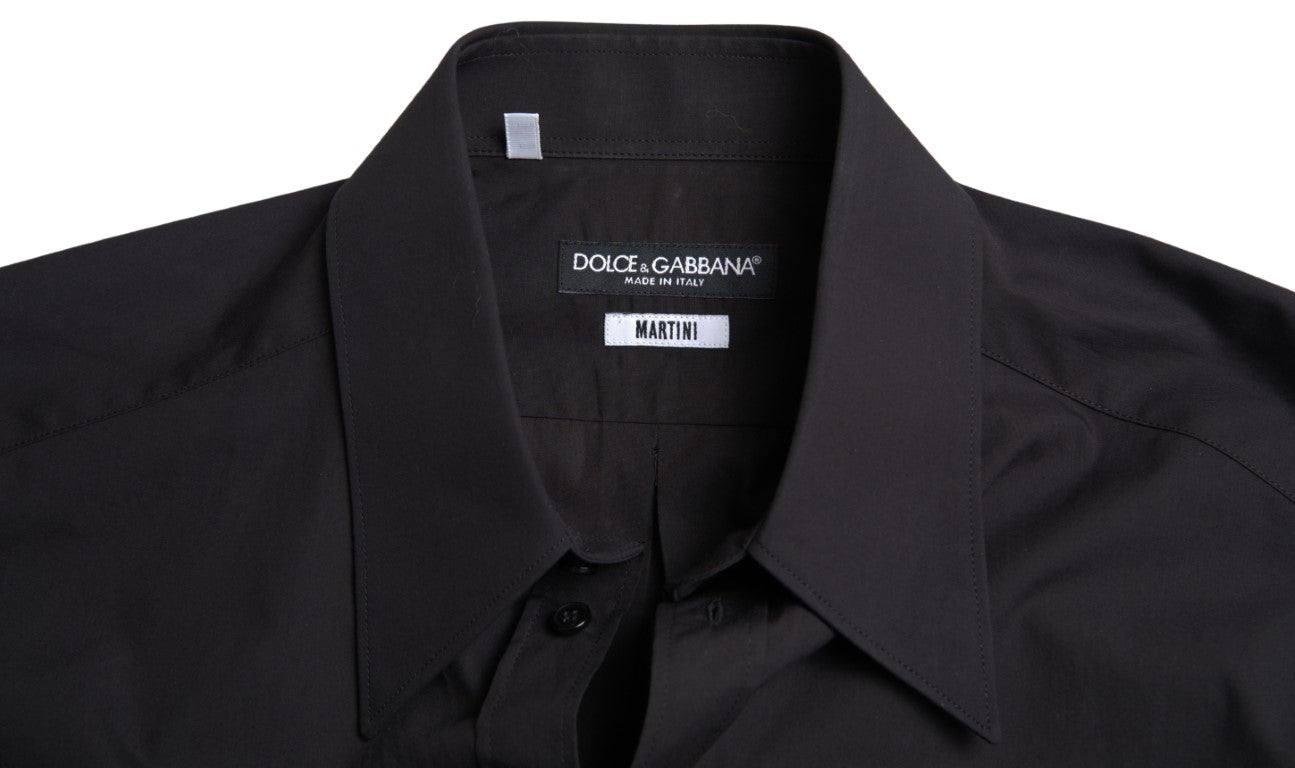Dolce &amp; Gabbana Svart bomullsskjorta för män, långärmad MARTINI