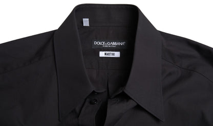 Dolce &amp; Gabbana Svart bomullsskjorta för män, långärmad MARTINI