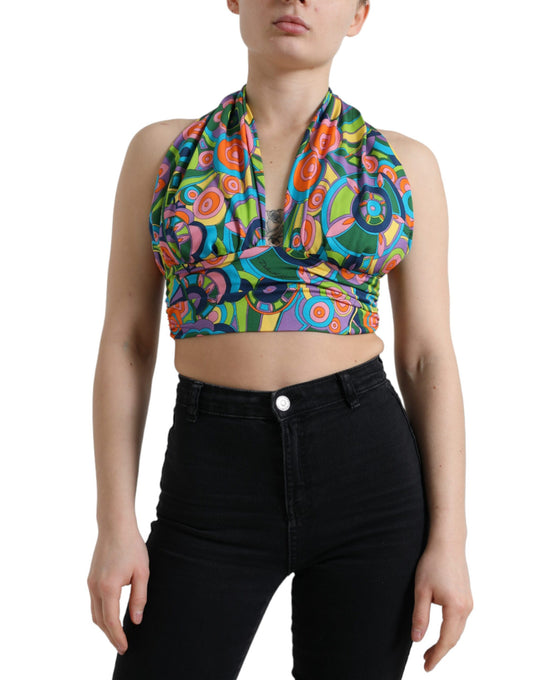 Dolce &amp; Gabbana Flerfärgad Halter Ärmlös Cropped Linne