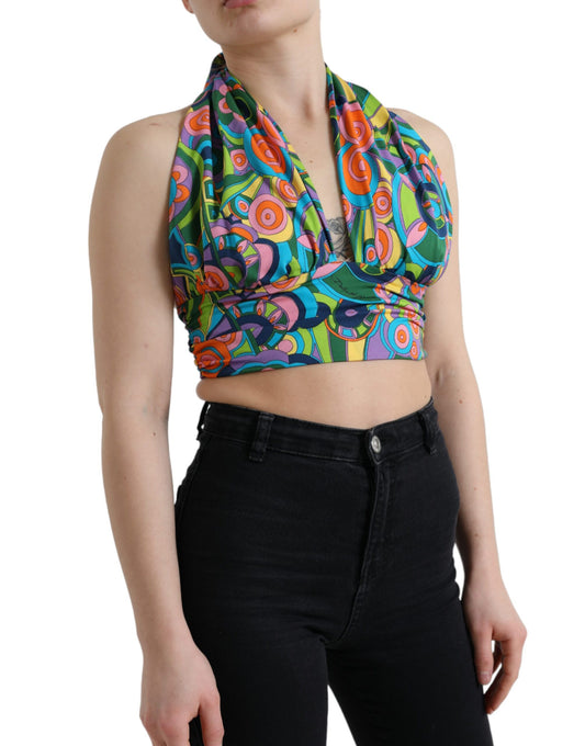 Dolce &amp; Gabbana Flerfärgad Halter Ärmlös Cropped Linne