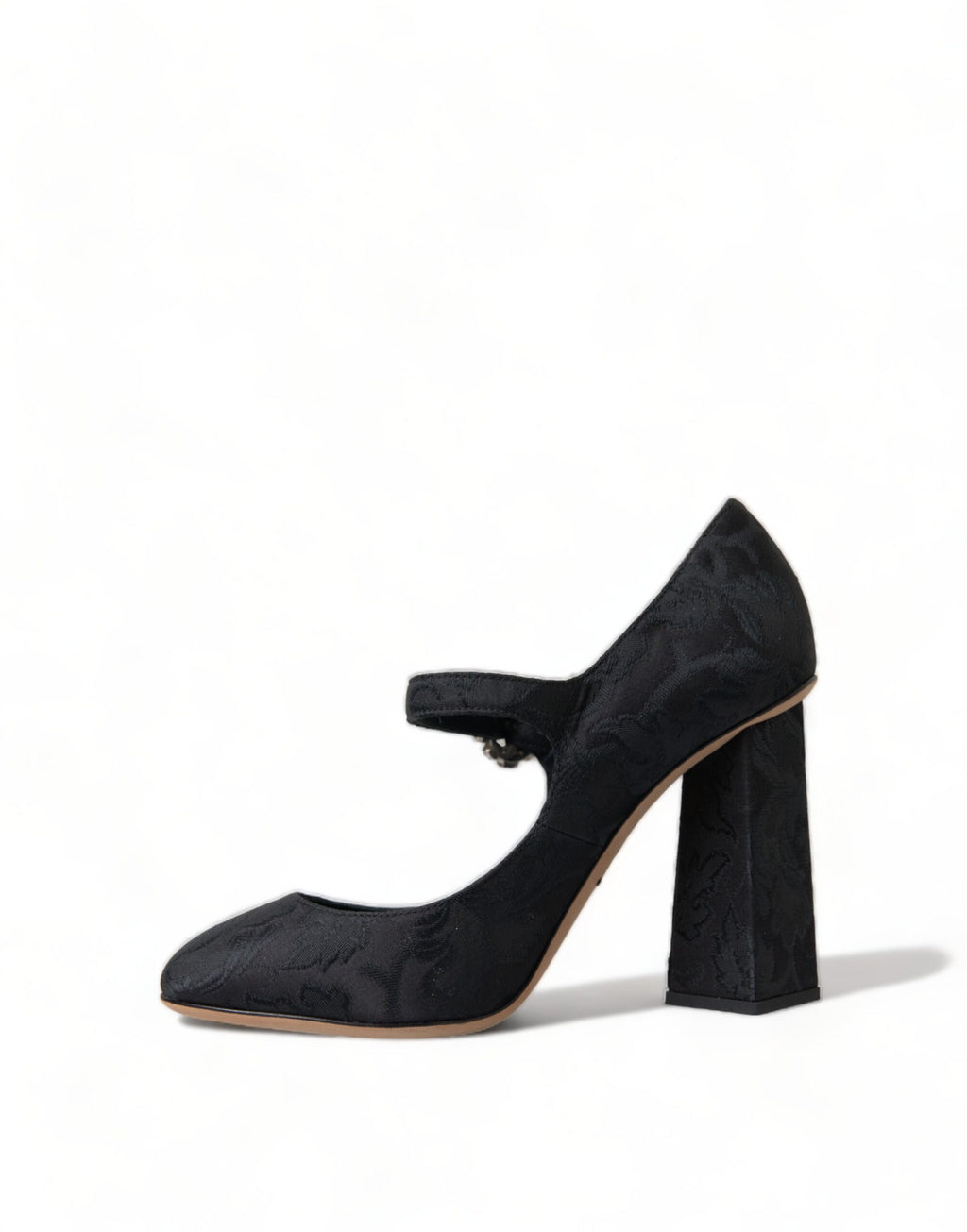 Svarte brokade Mary Janes-hæler Pumps-sko