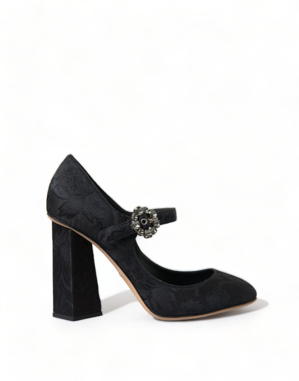 Svarte brokade Mary Janes-hæler Pumps-sko