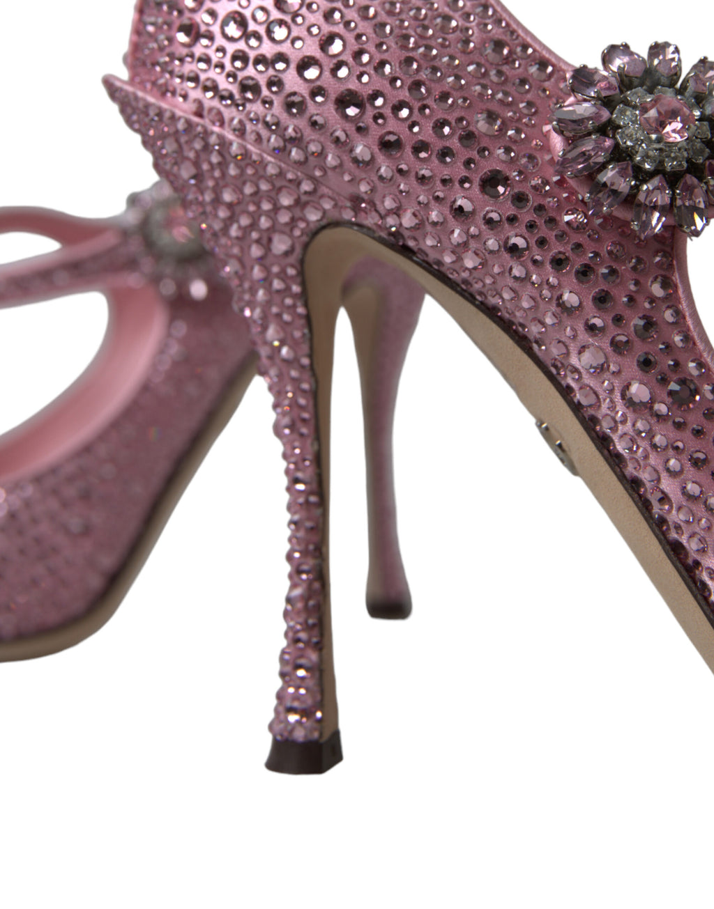 Rosa strass krystallhæler pumps sko