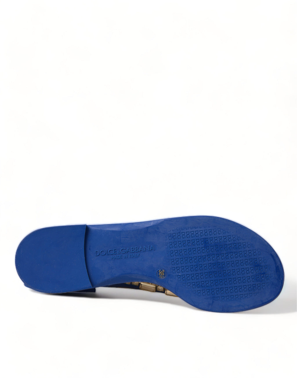 Blå krystaller flate sandaler strandsko