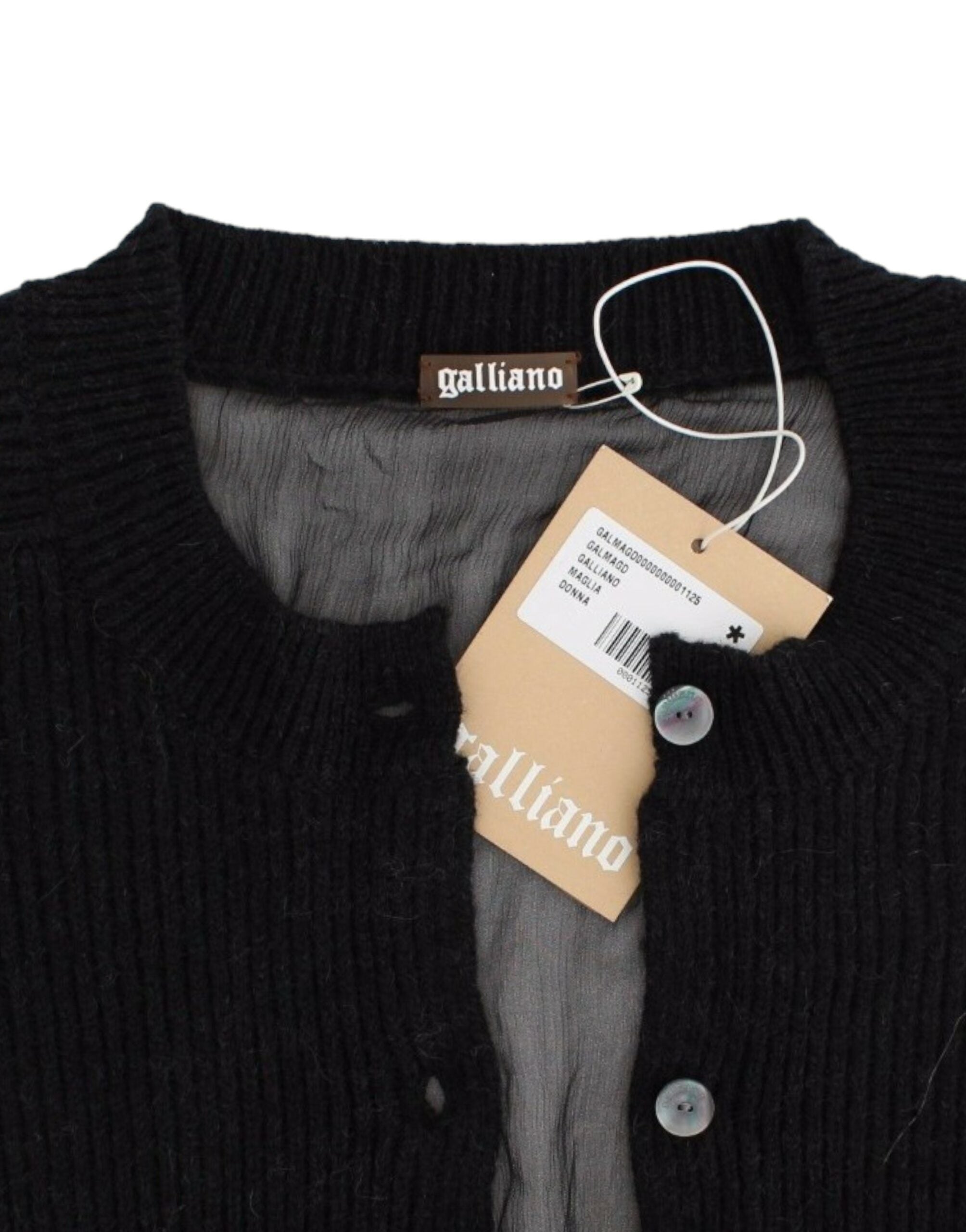 John Galliano Svart ullcardigan