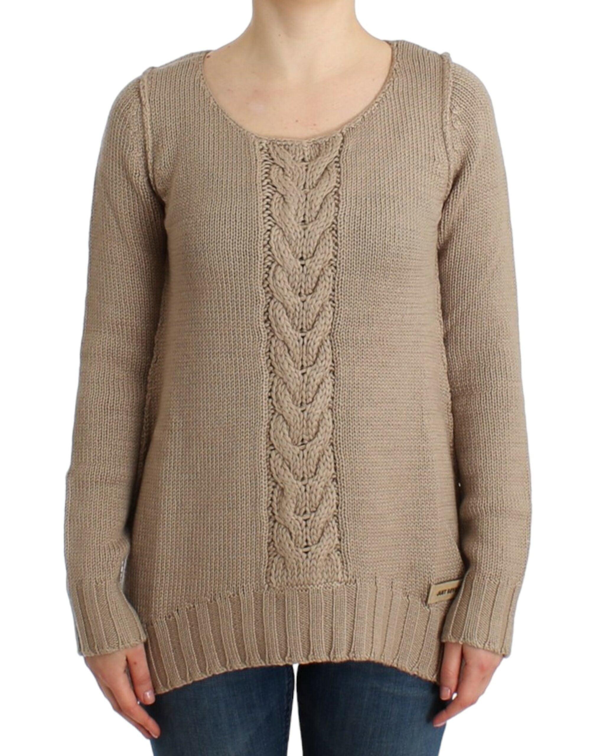 Beige strikket ullgenser