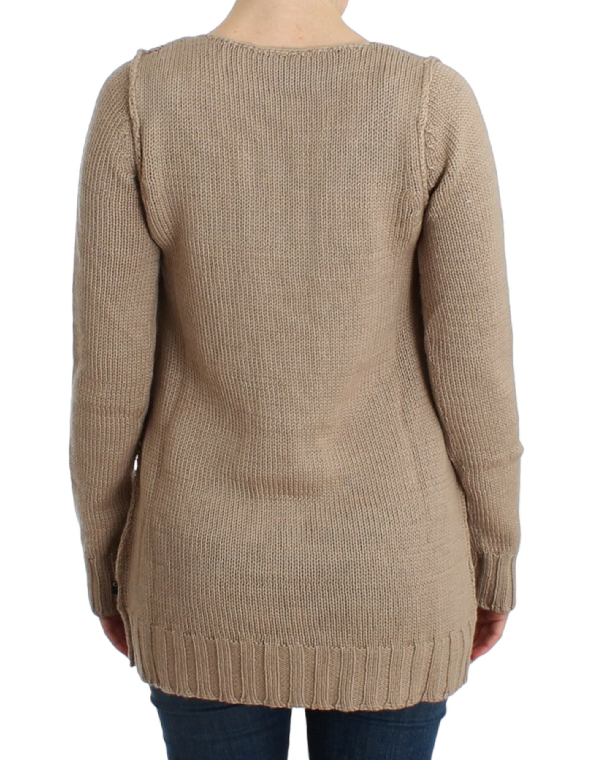 Beige strikket ullgenser