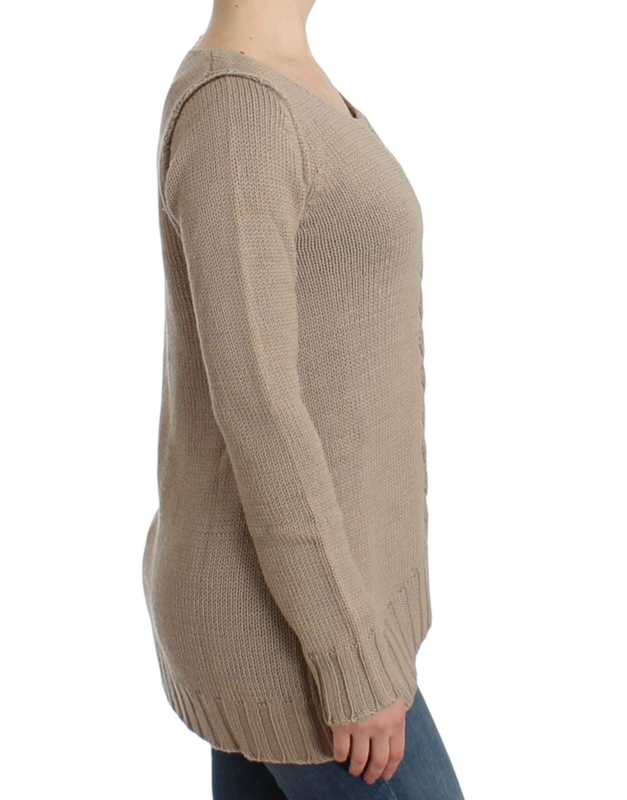 Beige strikket ullgenser