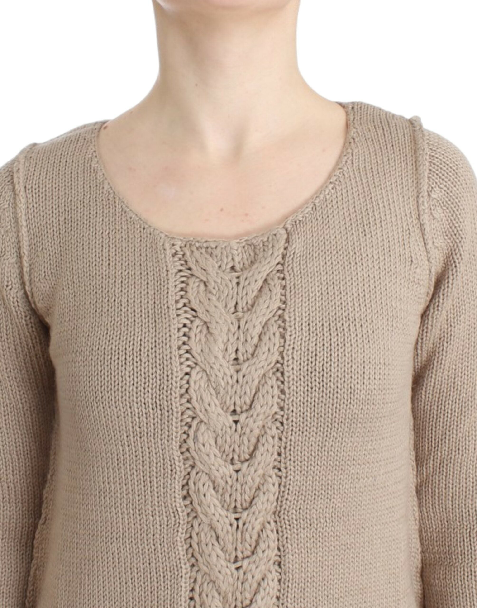 Beige strikket ullgenser