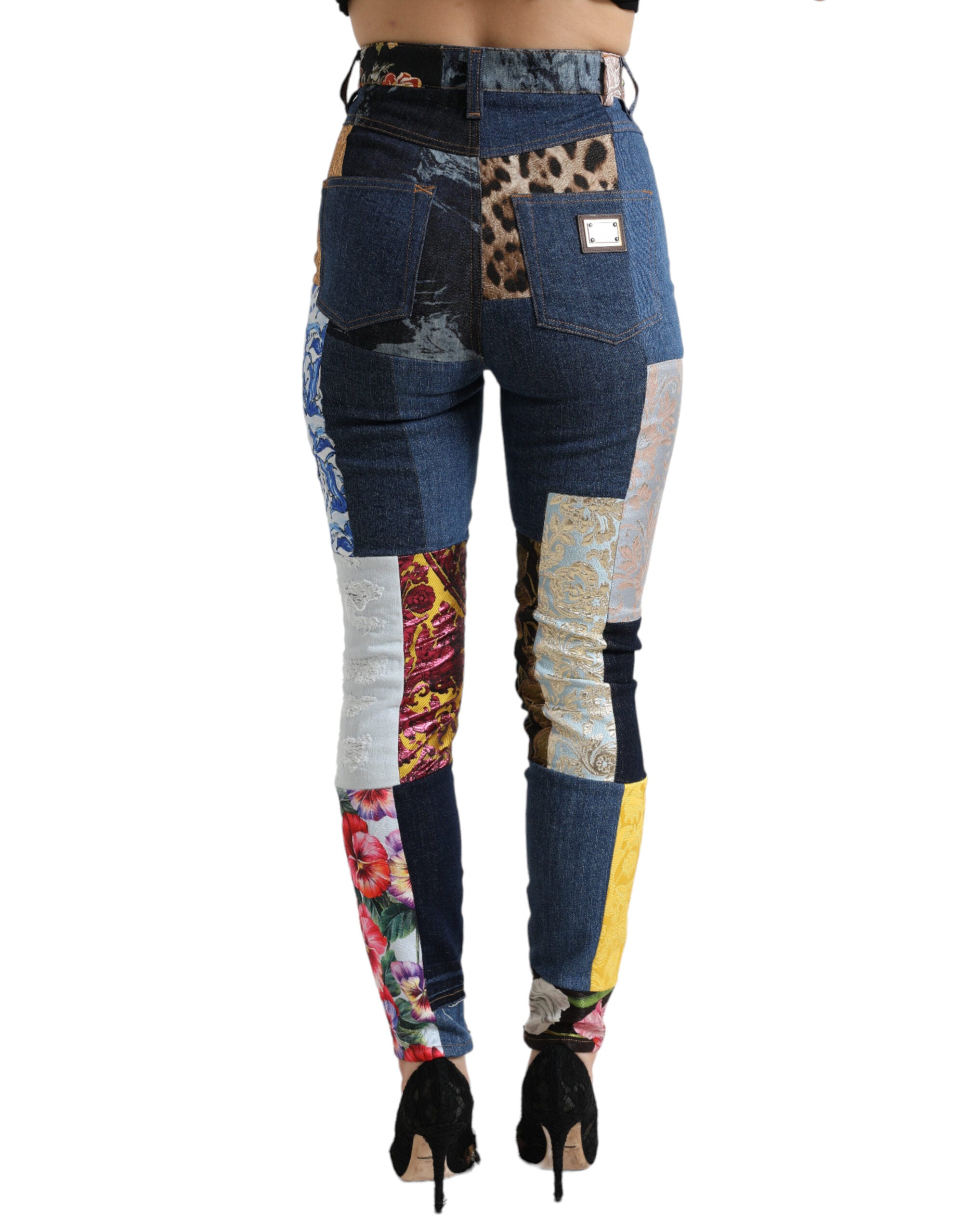 Flerfärgade lappmönster GRACE Skinny Denim Jeans