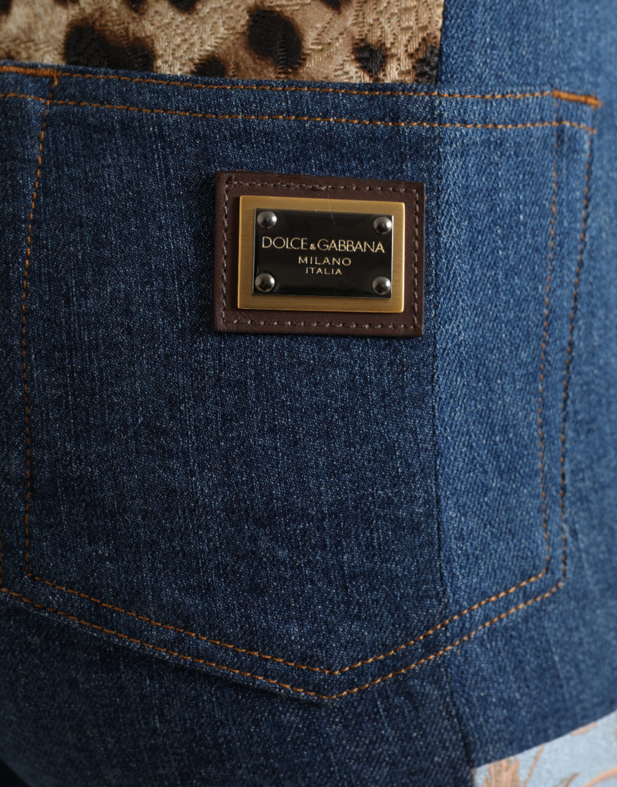 Flerfärgade lappmönster GRACE Skinny Denim Jeans