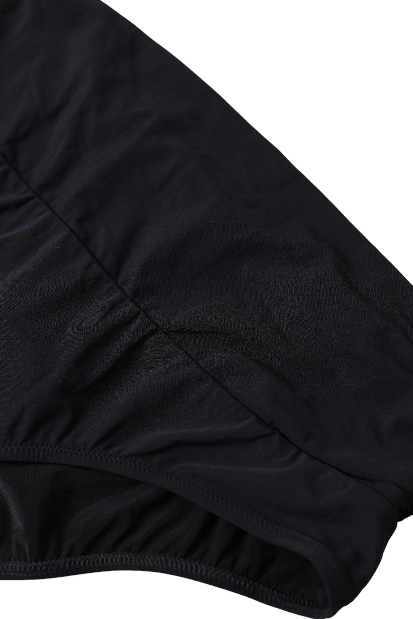 Svart nylon stretchig badkläder slip-top bikini