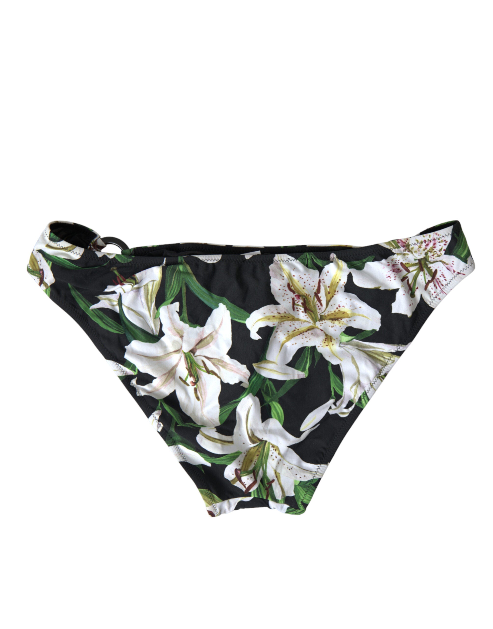Svart liljetryck baddräkt nederdel strandbikini