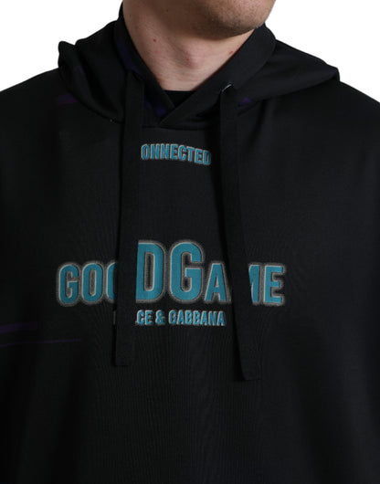 Dolce &amp; Gabbana svart hettegenser med logotrykk