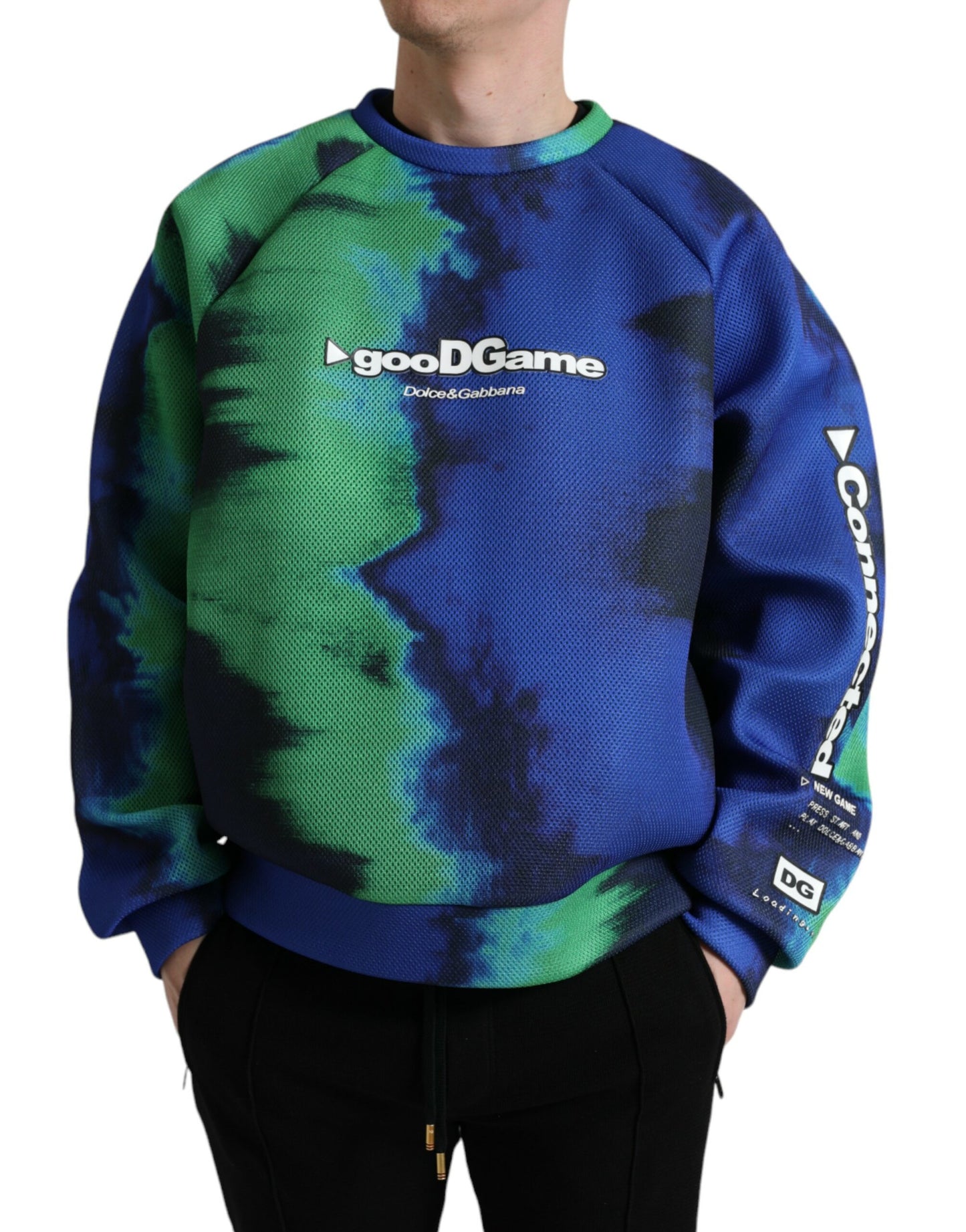 Dolce &amp; Gabbana Flerfarget Logo Crewneck Pullover Genser