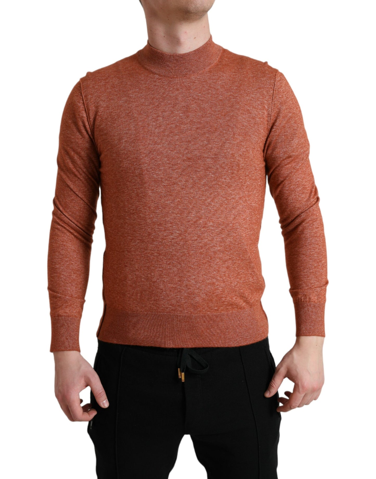 Dolce &amp; Gabbana Orange Cashmere Rund Halsad Pullovertröja