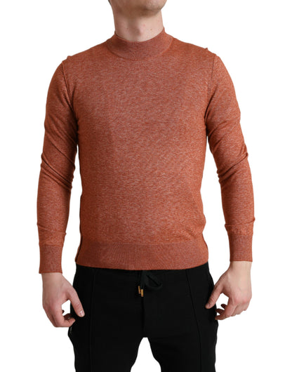 Dolce &amp; Gabbana Orange Cashmere Rund Halsad Pullovertröja