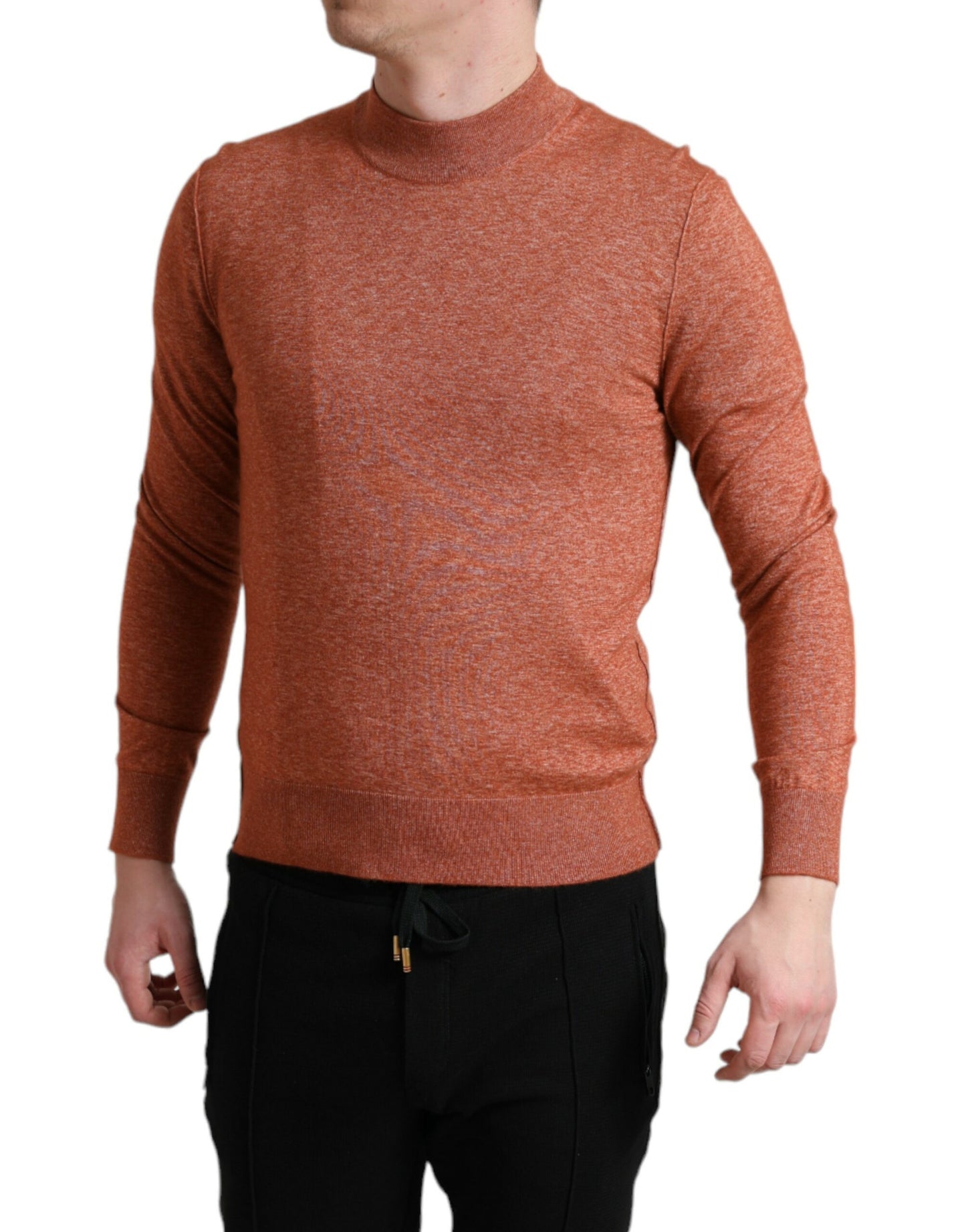 Dolce &amp; Gabbana Orange Cashmere Rund Halsad Pullovertröja