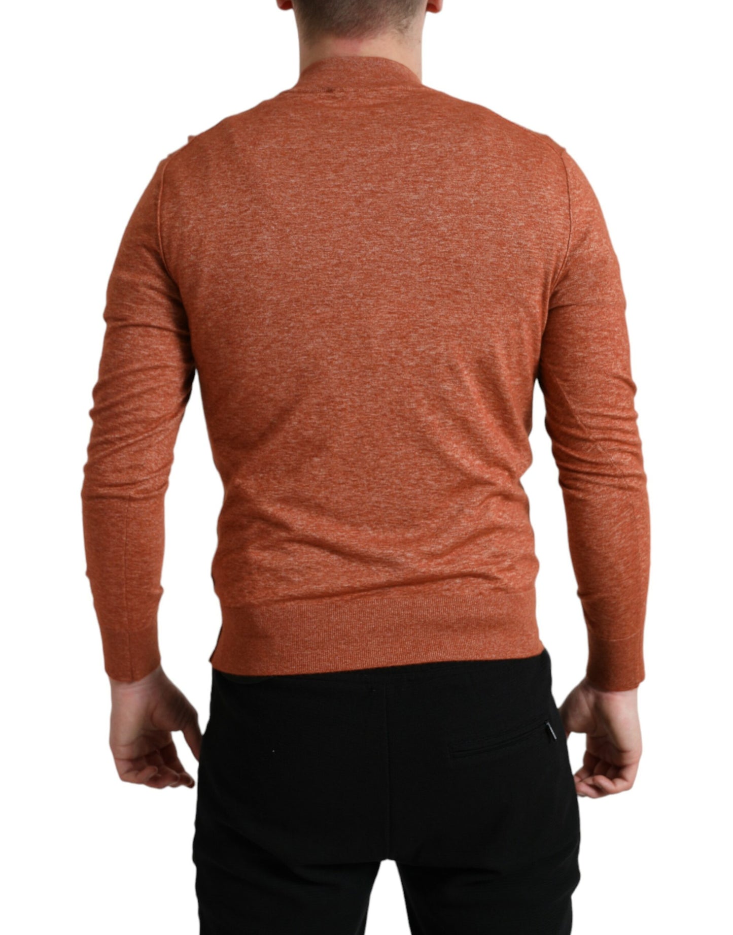 Dolce &amp; Gabbana Orange Cashmere Rund Halsad Pullovertröja