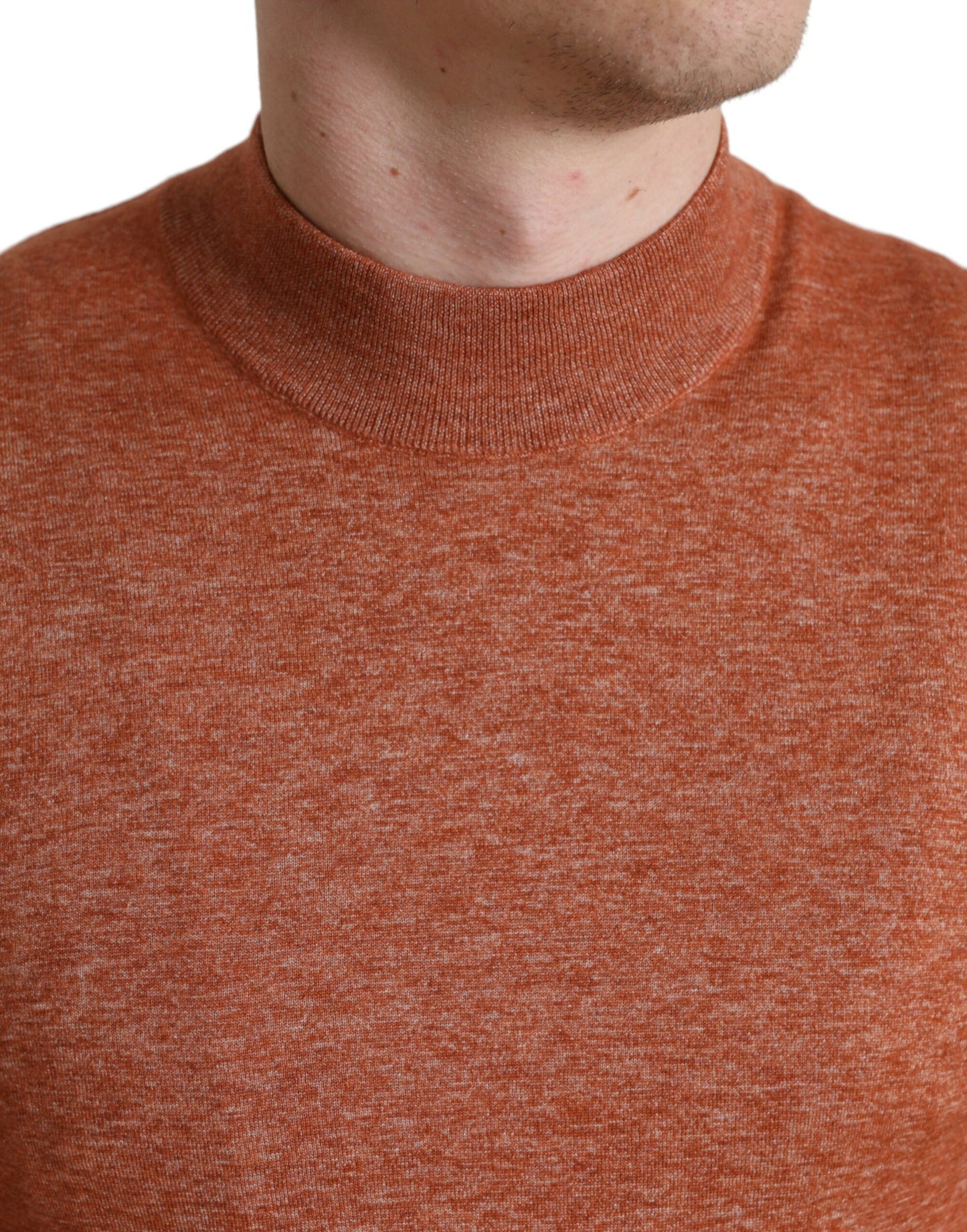 Dolce &amp; Gabbana Orange Cashmere Rund Halsad Pullovertröja