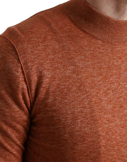 Dolce &amp; Gabbana Orange Cashmere Rund Halsad Pullovertröja