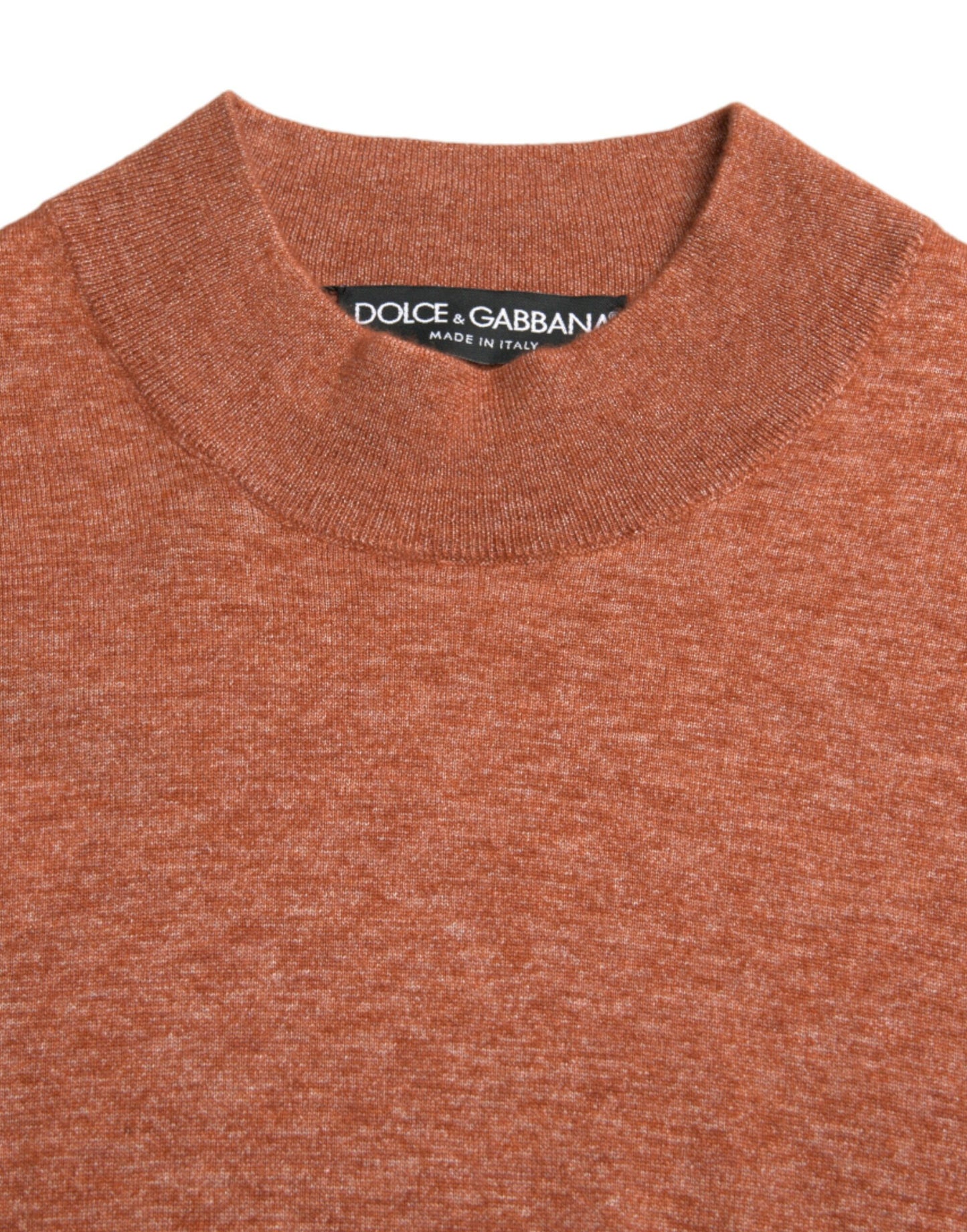 Dolce &amp; Gabbana Orange Cashmere Rund Halsad Pullovertröja