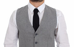 Dolce & Gabbana Gray Cotton Stretch Dress Vest Blazer