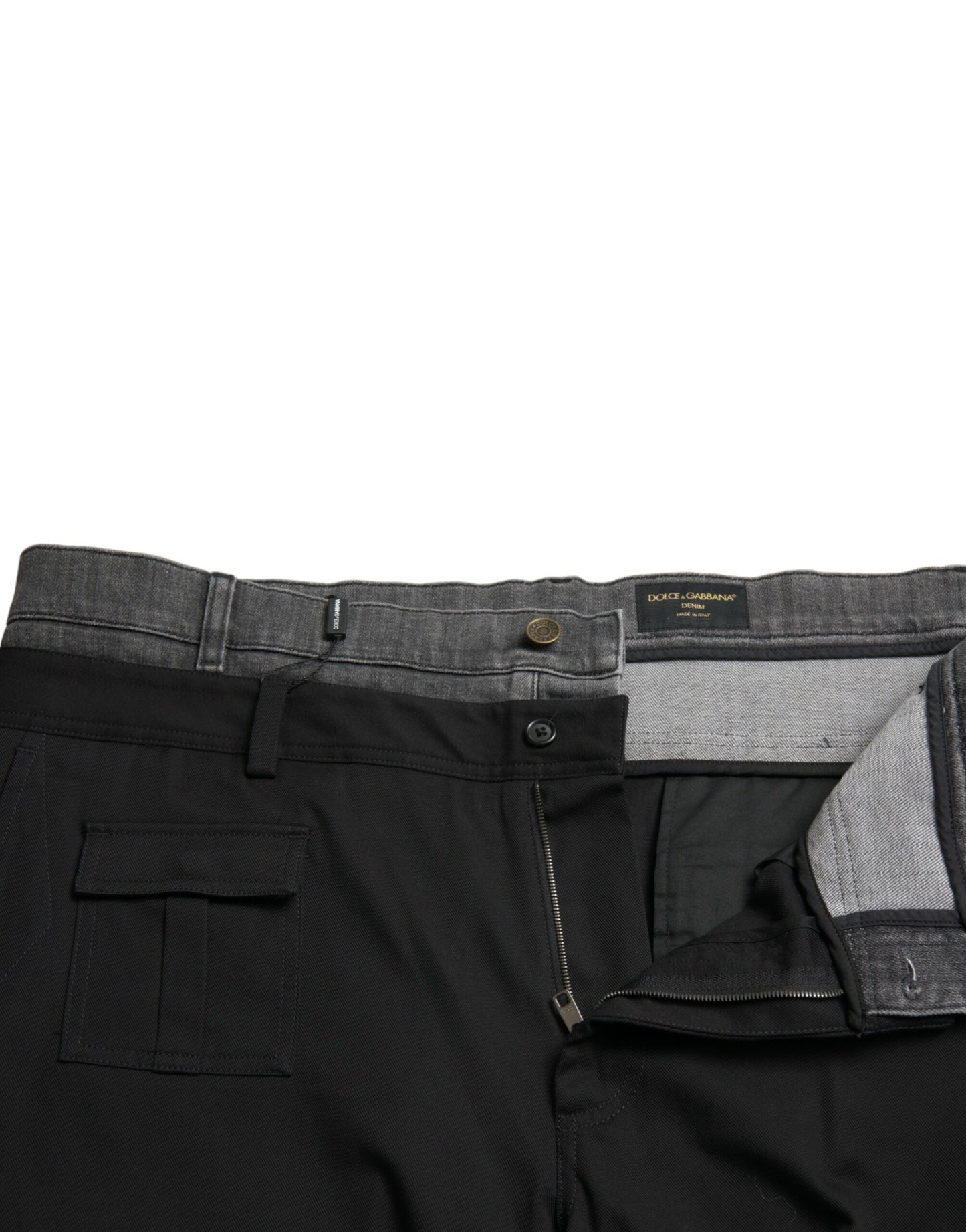 Dolce &amp; Gabbana Svarta Grå Slimmade Bomullsjeans