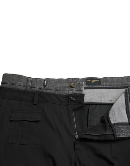 Dolce &amp; Gabbana Svarta Grå Slimmade Bomullsjeans