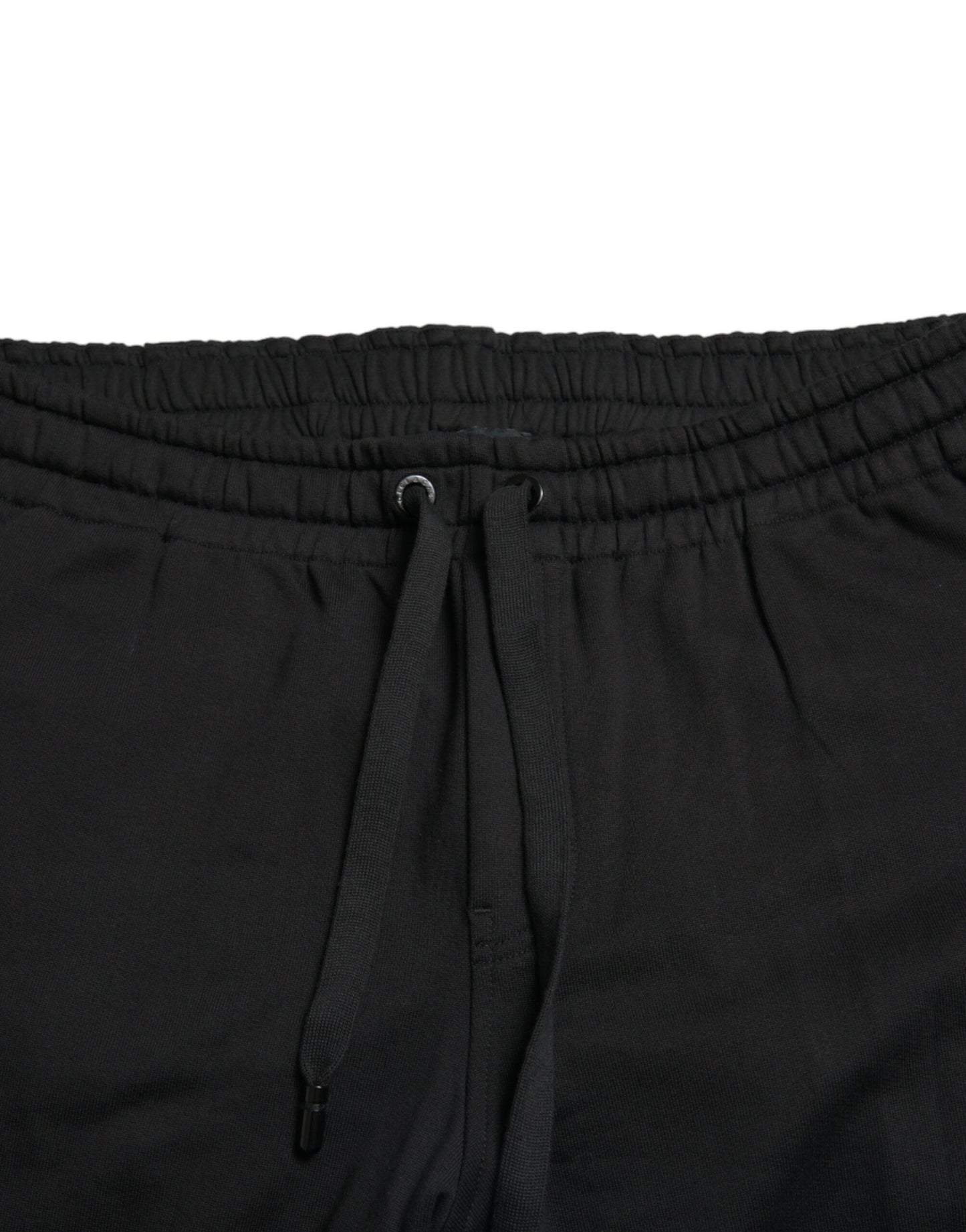 Dolce &amp; Gabbana Svarta Bomullslogotyp Jogger Herr Träningsbyxor Byxor