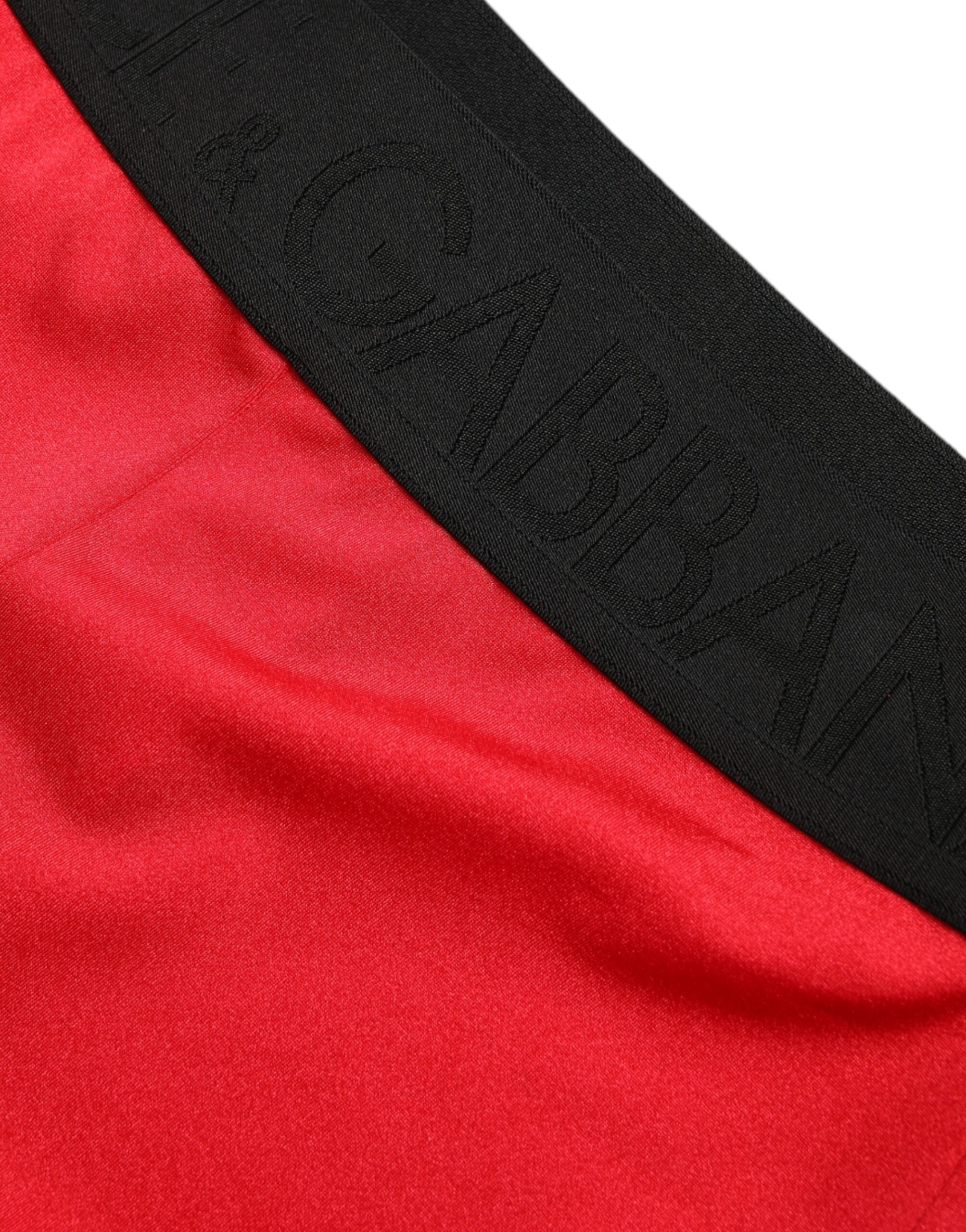 Röda nylon DG-logotyp smala leggingsbyxor