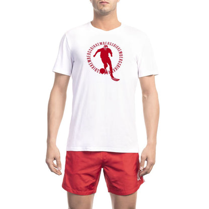 Bikkembergs vit bomulls-T-shirt för män