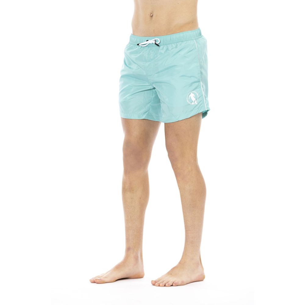 Ljusblå polyester herr badshorts