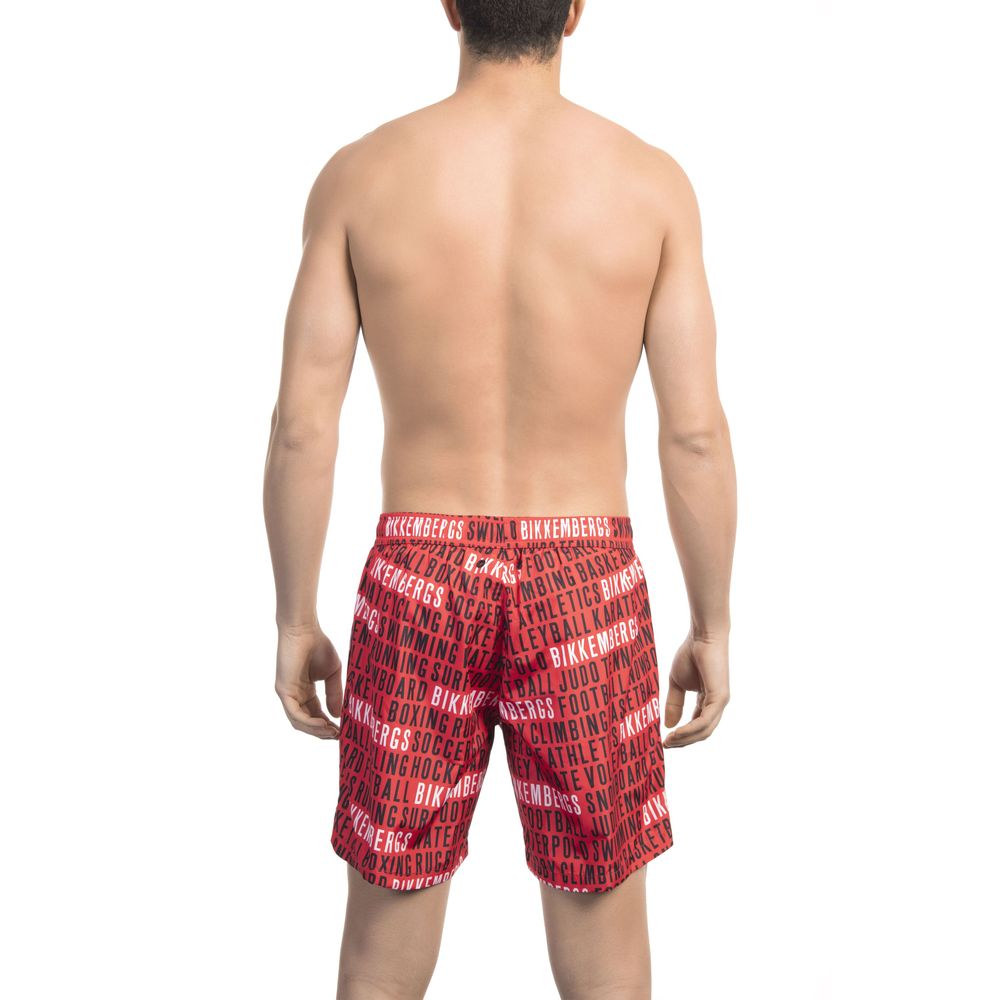 "Röda Polyester Herr Badshorts"