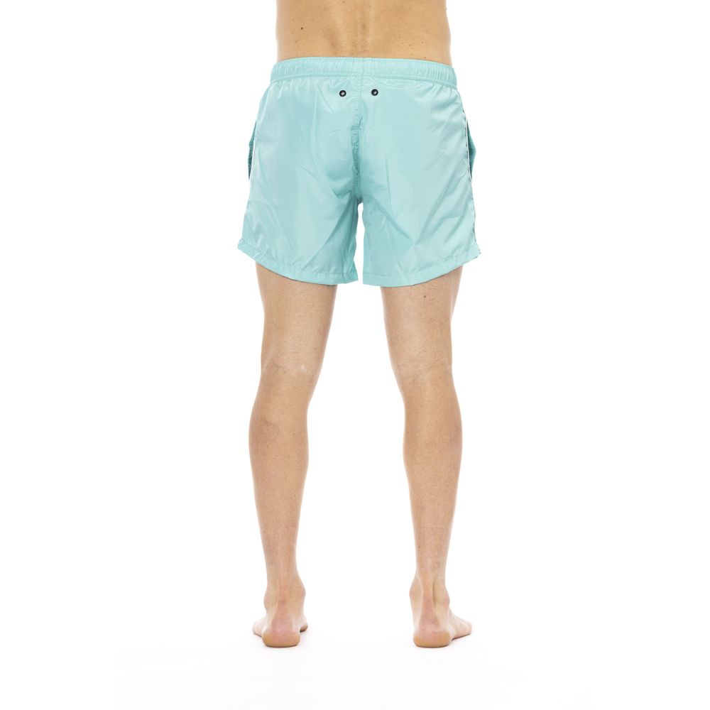 Ljusblå polyester herr badshorts