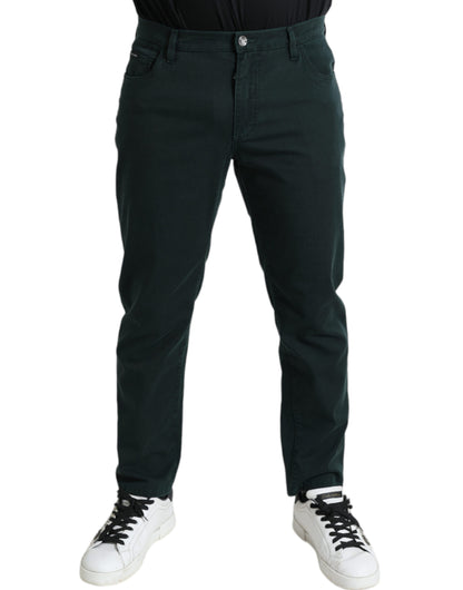 Dolce &amp; Gabbana Gröna Bomullsstretchiga Skinny Jeans Herr