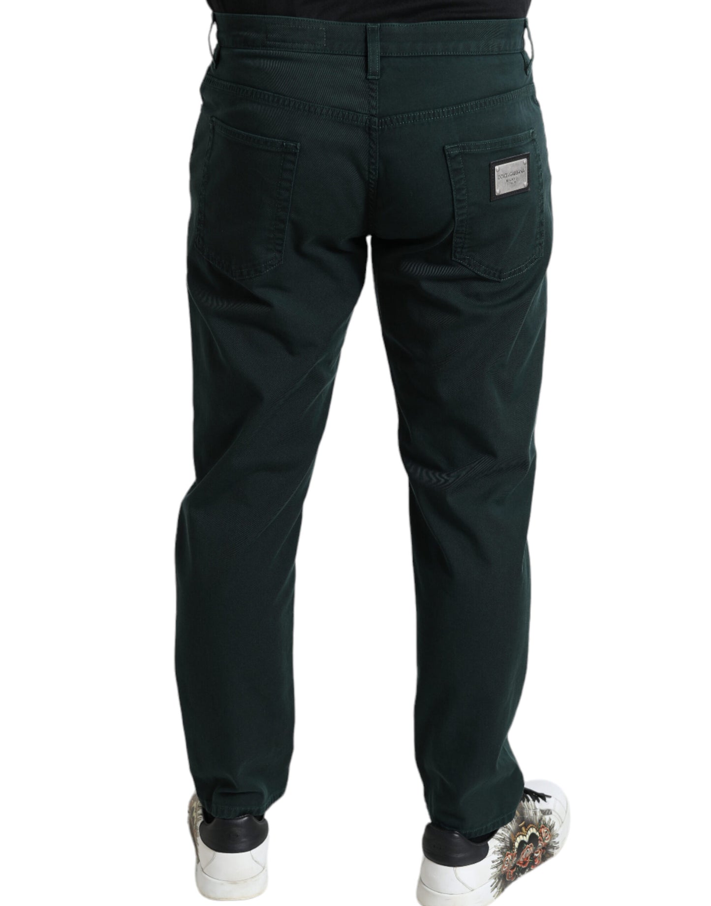 Dolce &amp; Gabbana Gröna Bomullsstretchiga Skinny Jeans Herr