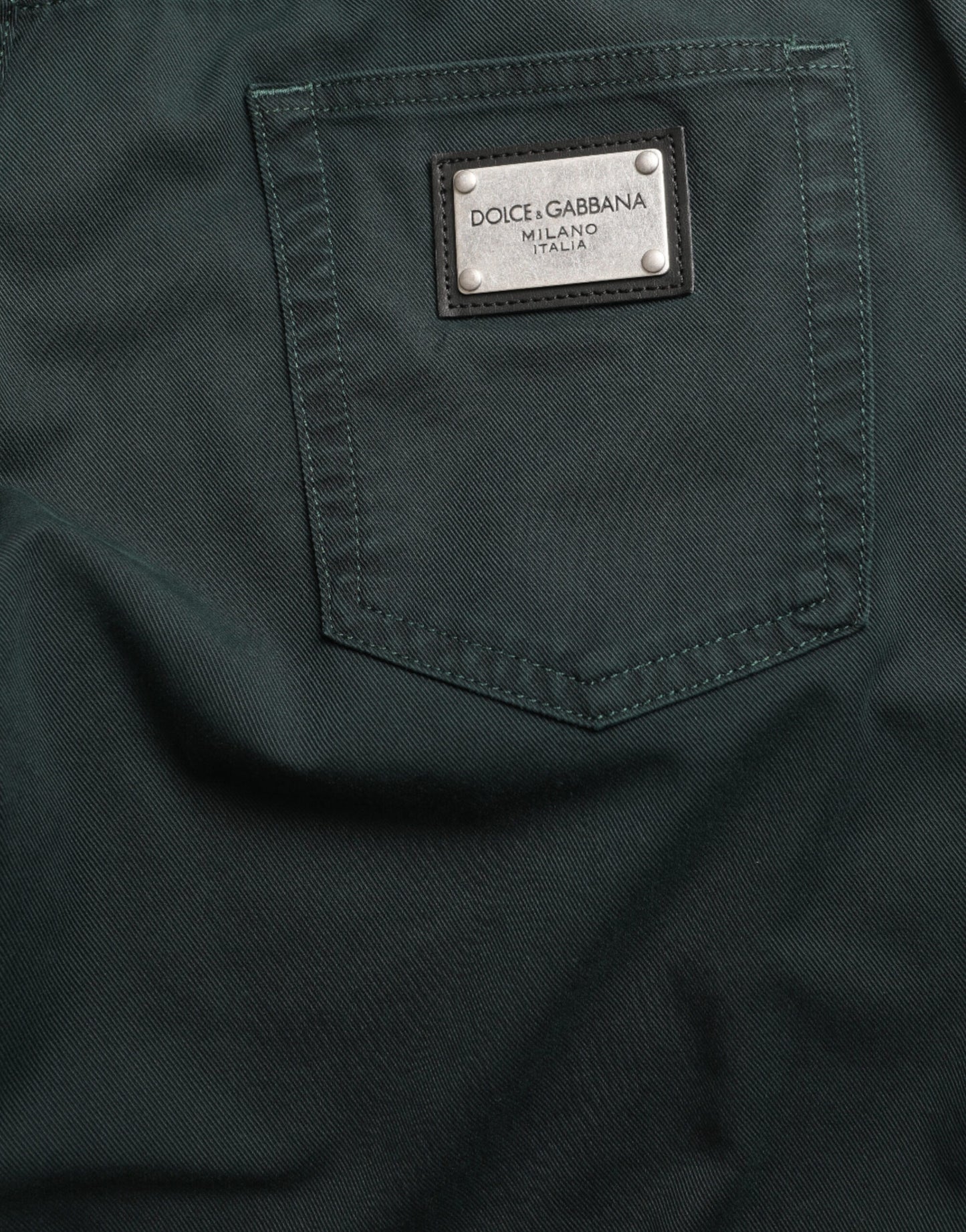 Dolce &amp; Gabbana Gröna Bomullsstretchiga Skinny Jeans Herr