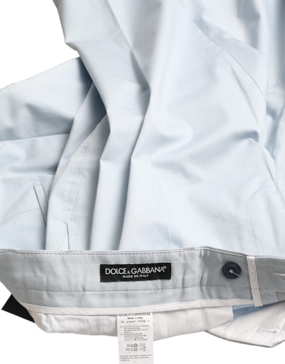 Dolce &amp; Gabbana himmelsblå bomullsstretchiga skinnybyxor