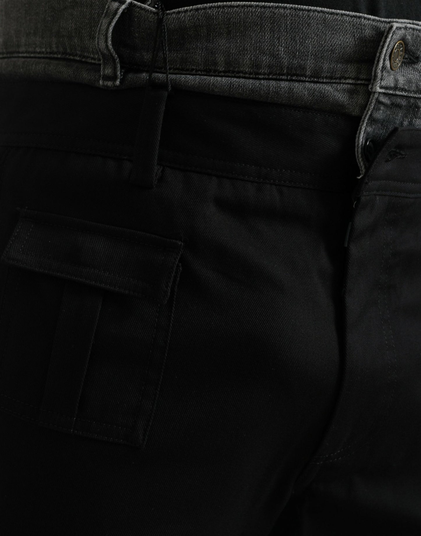 Dolce &amp; Gabbana Svarta Grå Slimmade Bomullsdenimjeansbyxor