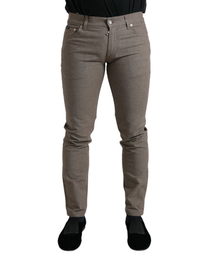Dolce &amp; Gabbana Bruna Bomullsstretchiga Skinny Herrbyxor