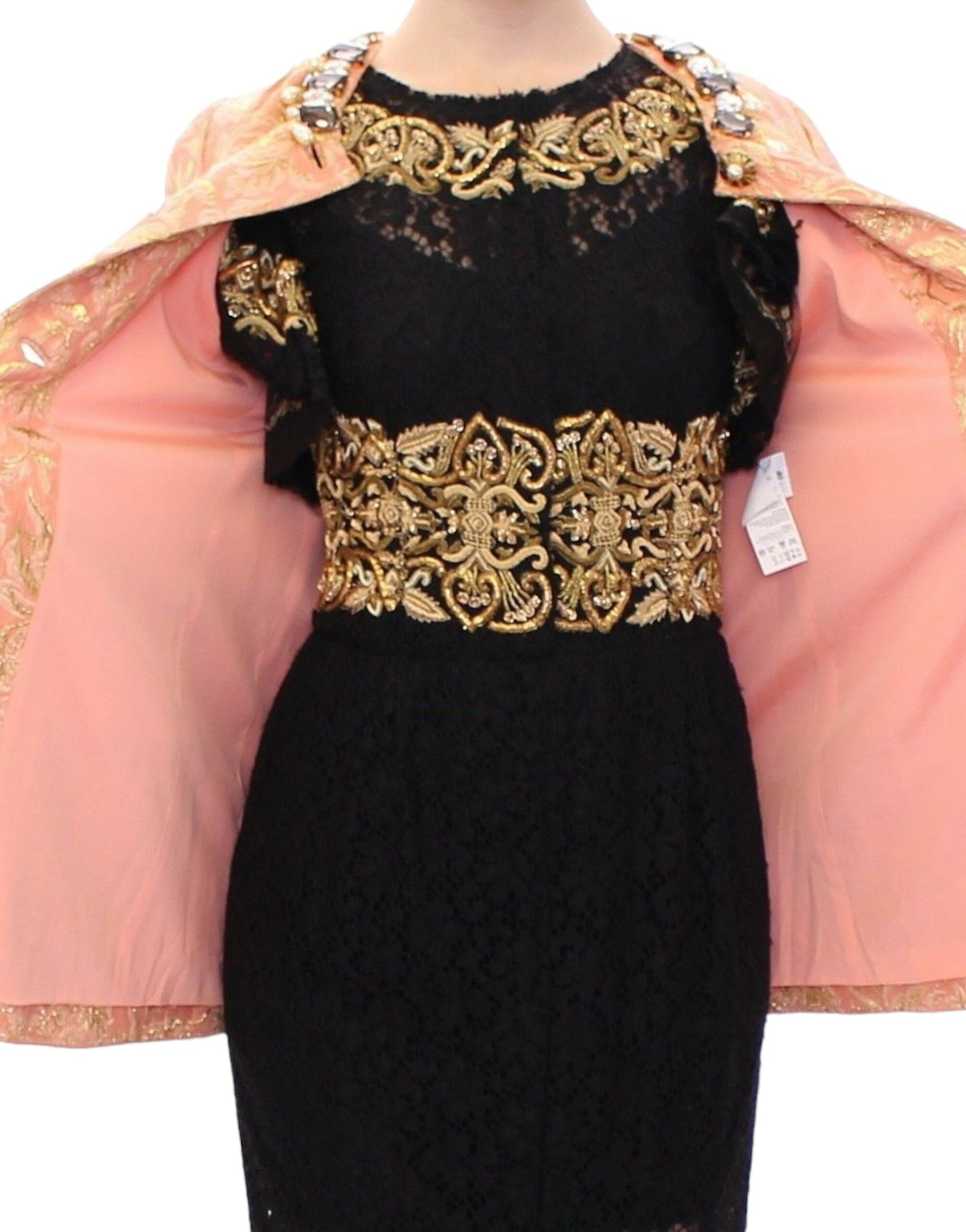 Dolce &amp; Gabbana Rosa Sidenbrokad Kristalljacka