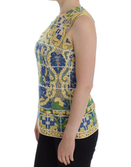 Dolce & Gabbana Multicolor Majolica Embroidered Sweater