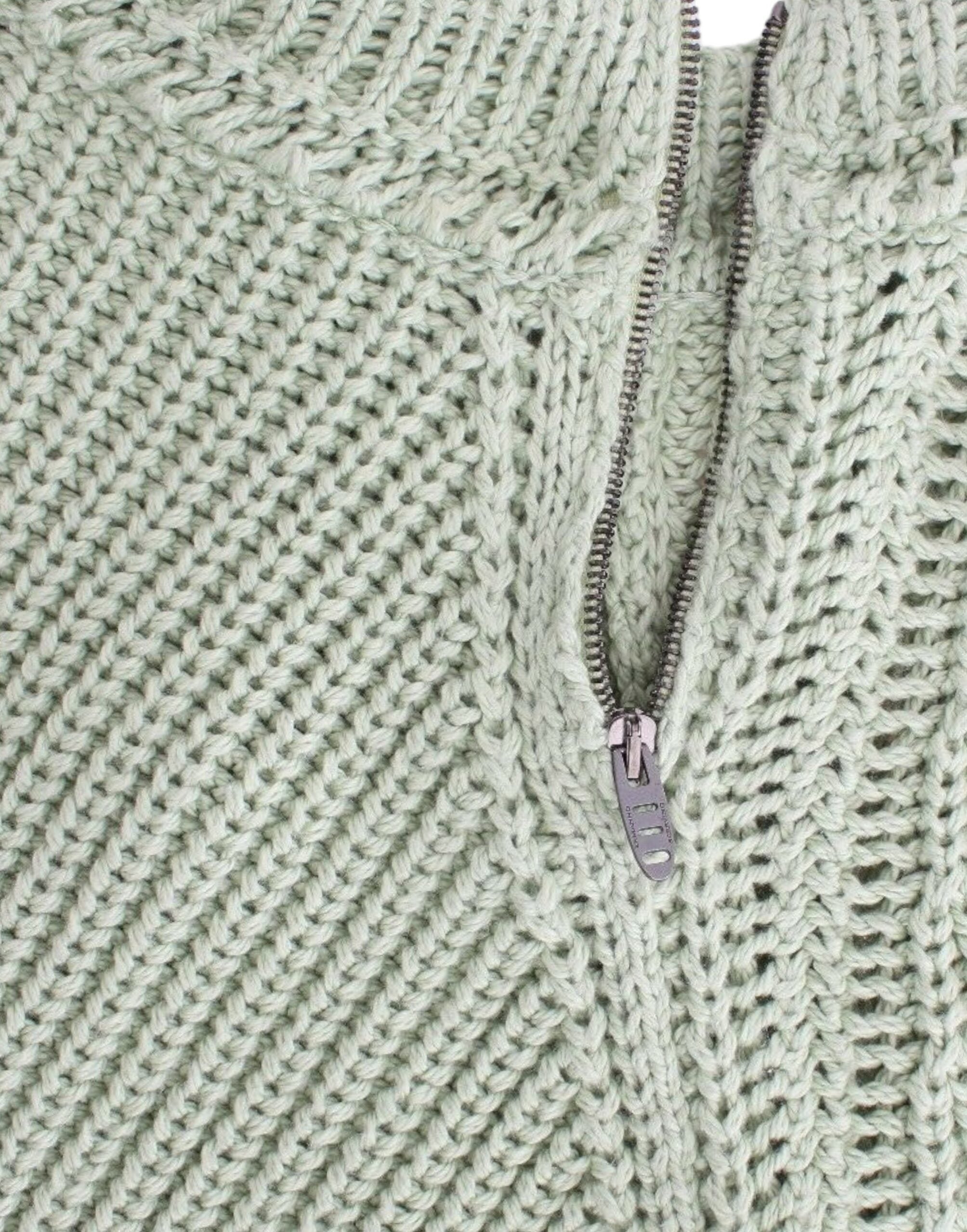 Grön Beskuren Stickad Tröja Stickad Jumper