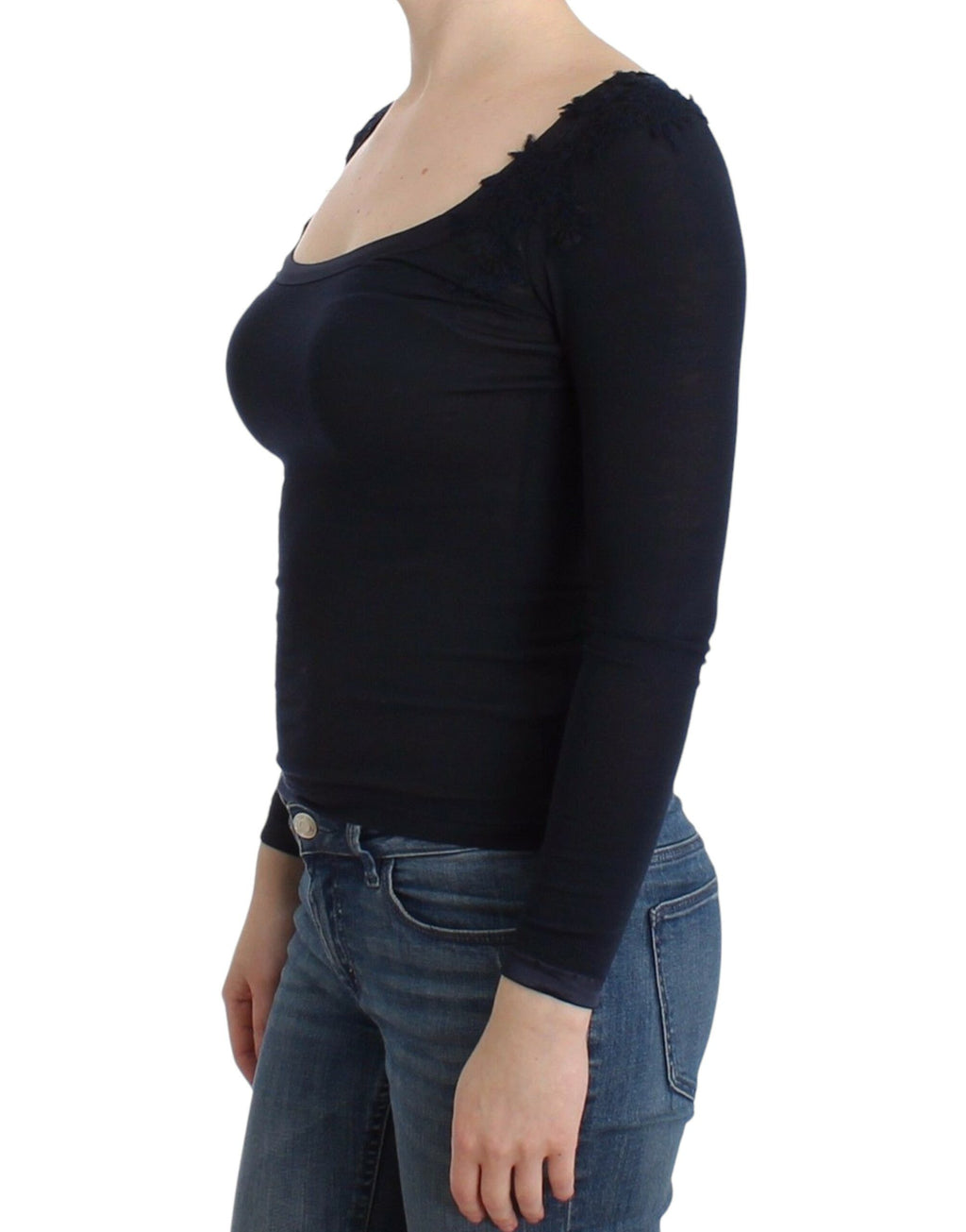 Lingerie Blå Toppblus Tröja Spets Rayon