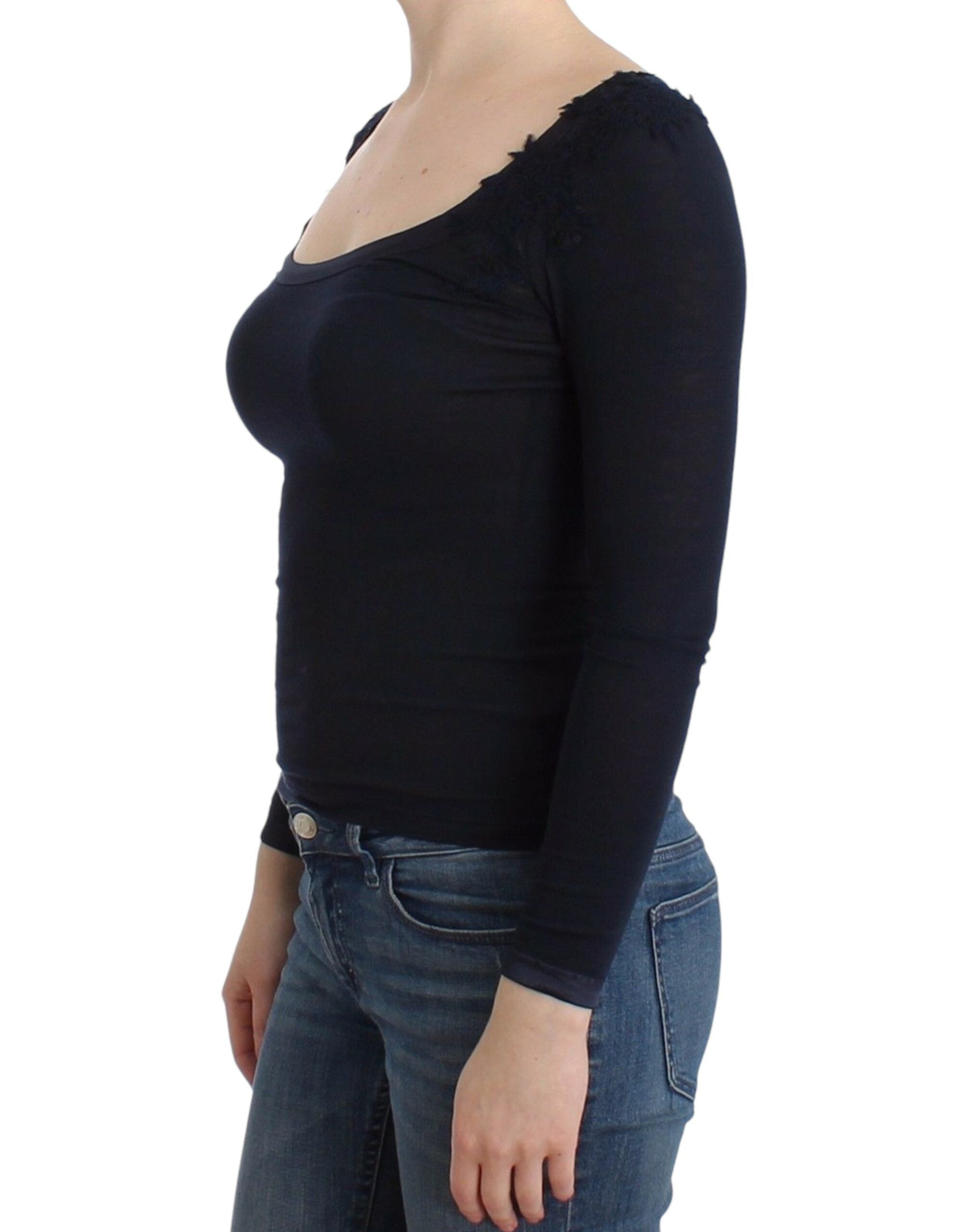 Lingerie Blå Toppblus Tröja Spets Rayon