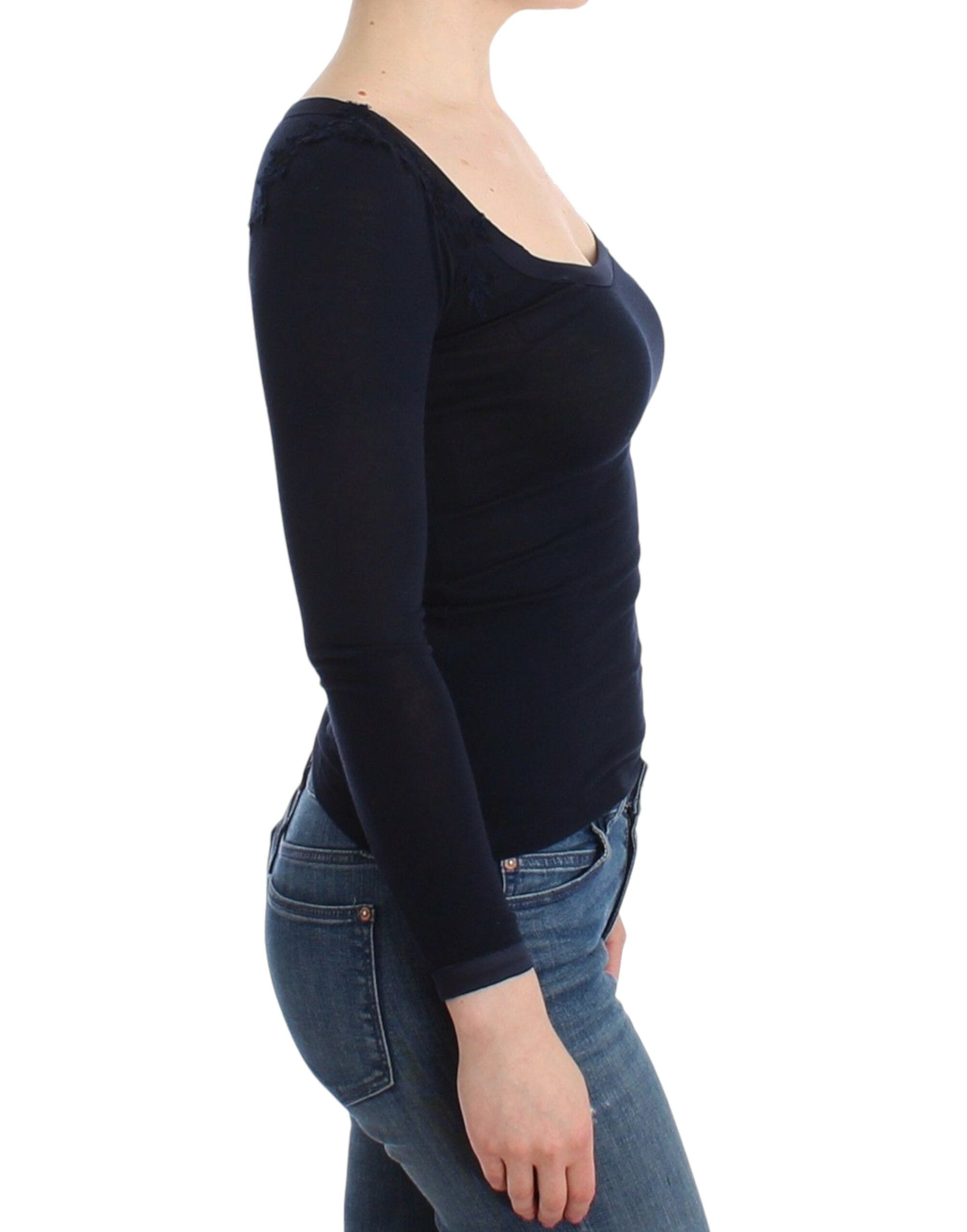 Lingerie Blå Toppblus Tröja Spets Rayon