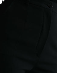 Dolce & Gabbana Black Wool High Waist Tapered Pants
