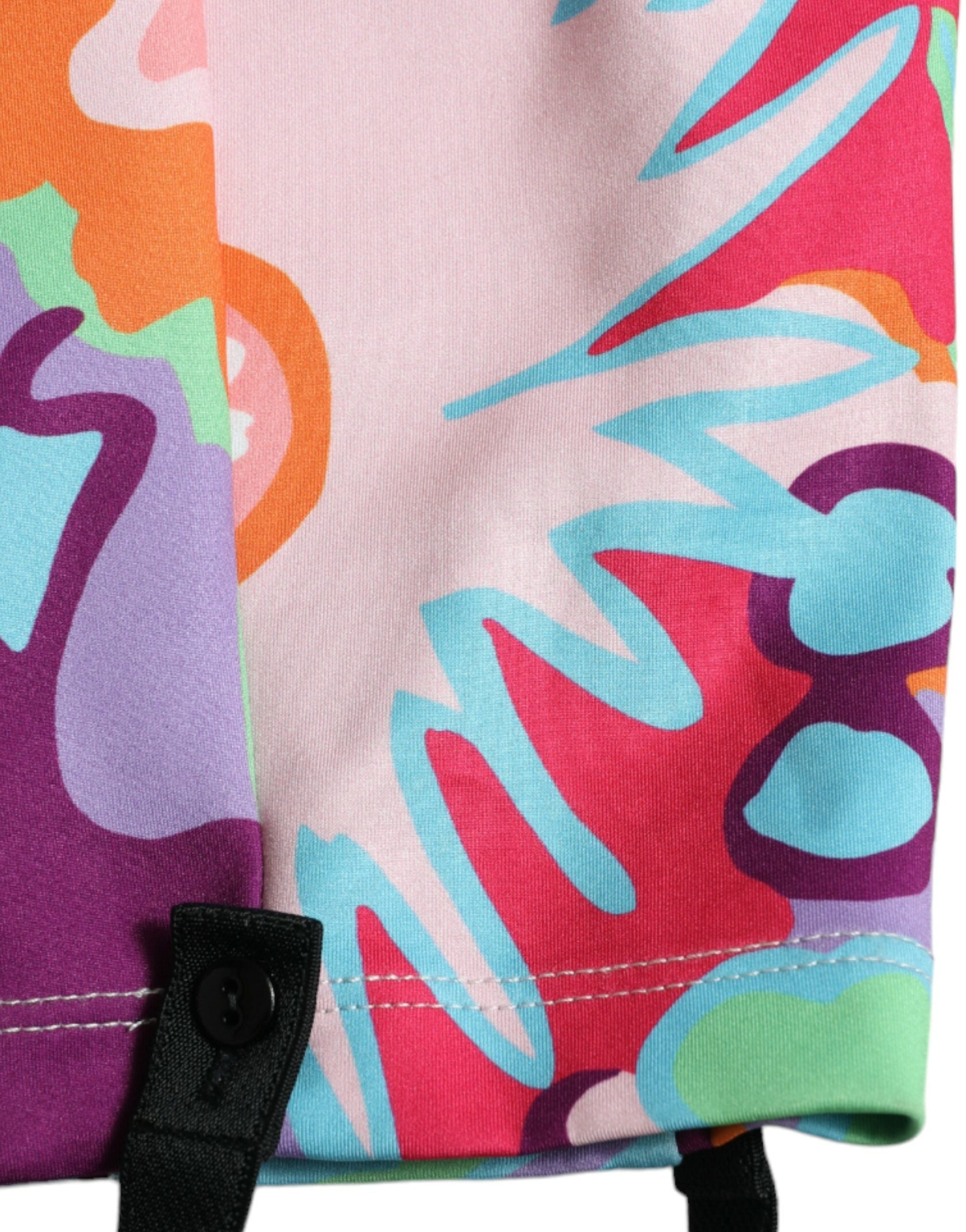 Flerfärgade blommiga leggings med hög midja