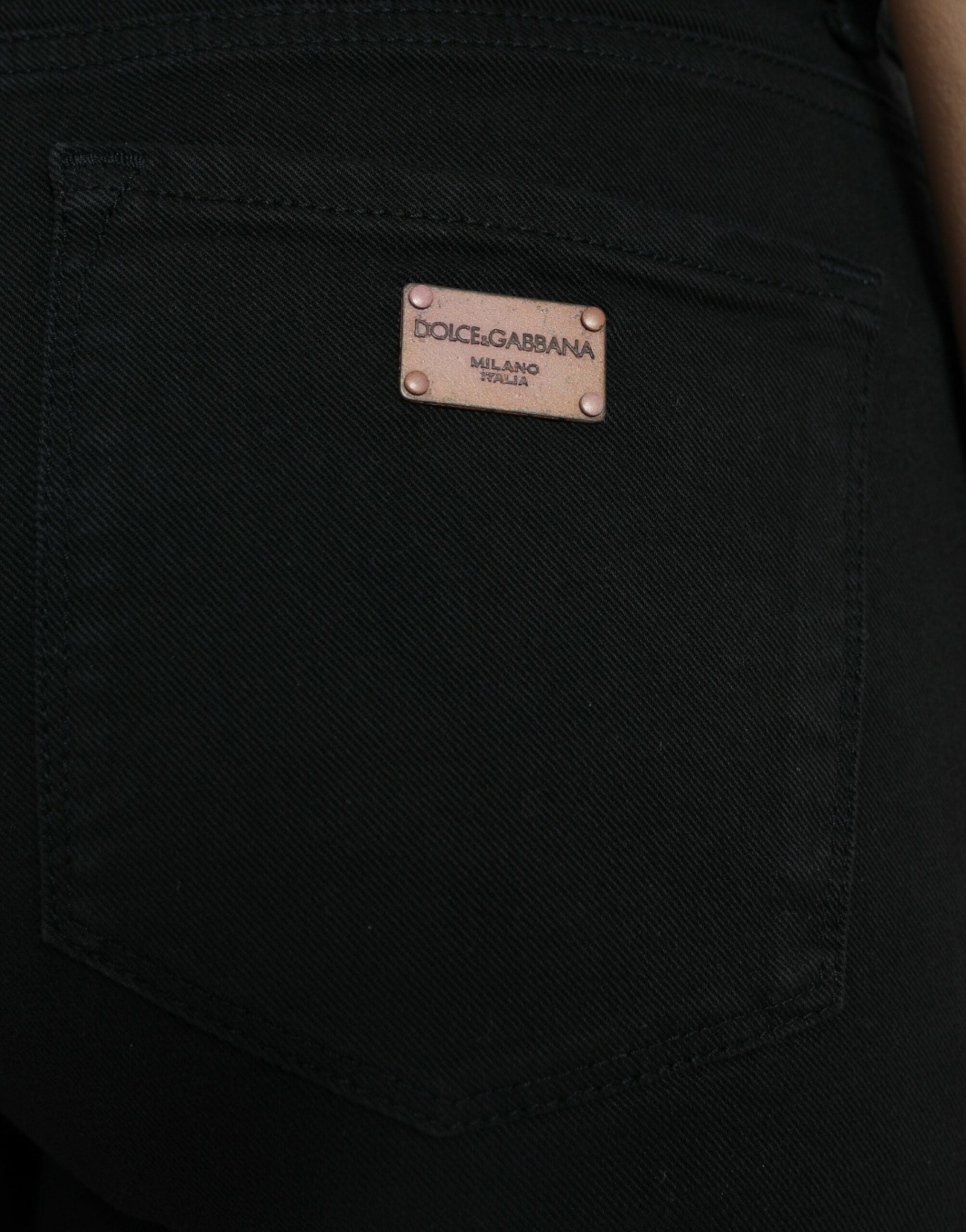 Svarta skinny jeans med medelhög midja i bomull